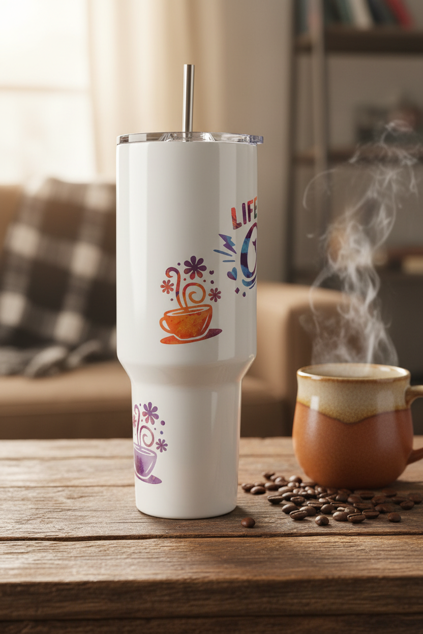 Life Happens Coffee Helps 40oz Tumbler The Bargains Basement