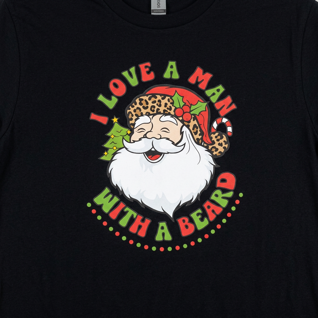 I Love a Man With a Beard Santa T-Shirt – Medium The Bargains Basement