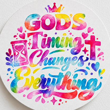 God's Timing Changes Everything | 12 Inch Round Canvas Sign – Faith Inspired Wall Decor The Bargains Basement
