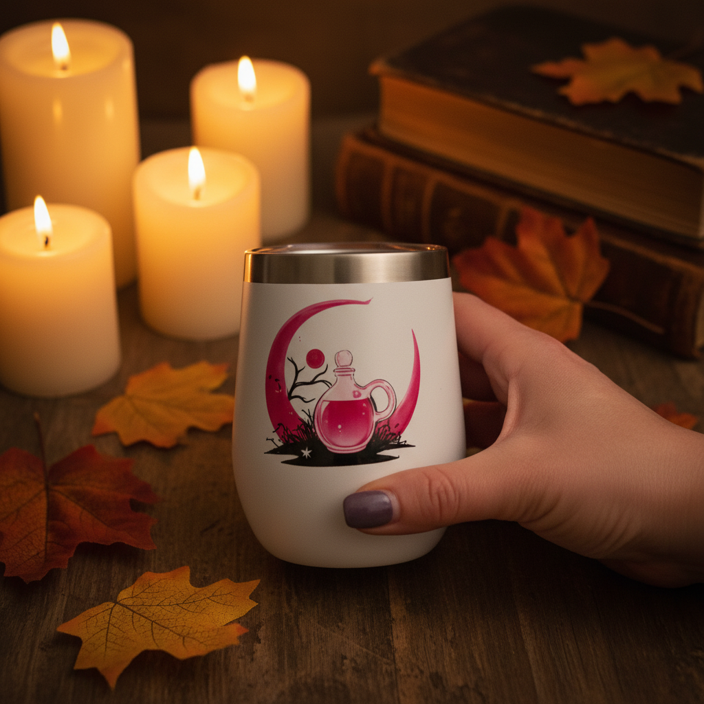 Sorry I Can't — Witch Stuff to Brew | Double-Sided Halloween Wine Tumbler The Bargains Basement