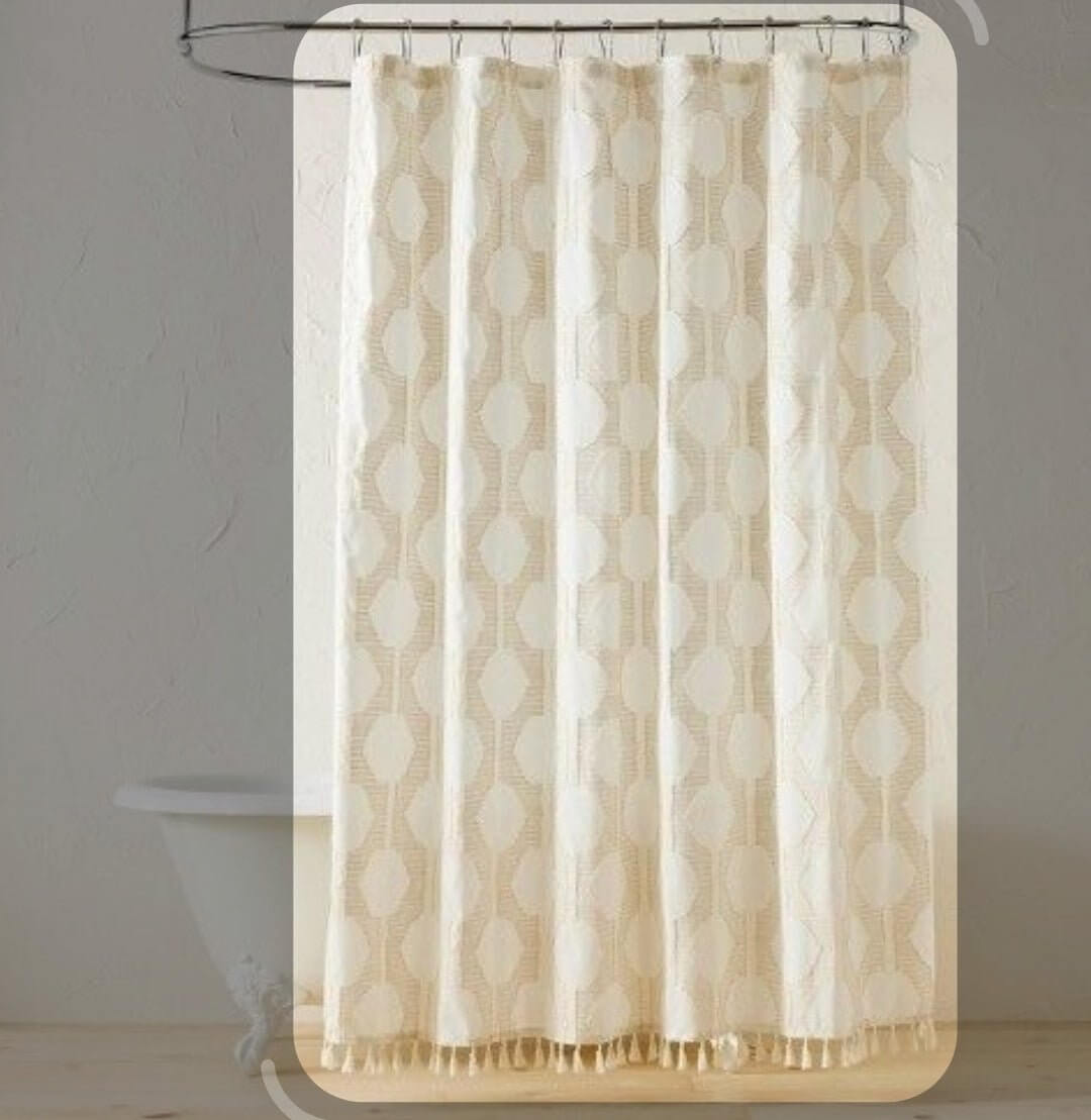 In The Name of Love Clipped Shower Curtain White Opalhouse designed by Jungalow - The Bargains BasementIn The Name of Love Clipped Shower Curtain White Opalhouse designed by Jungalow