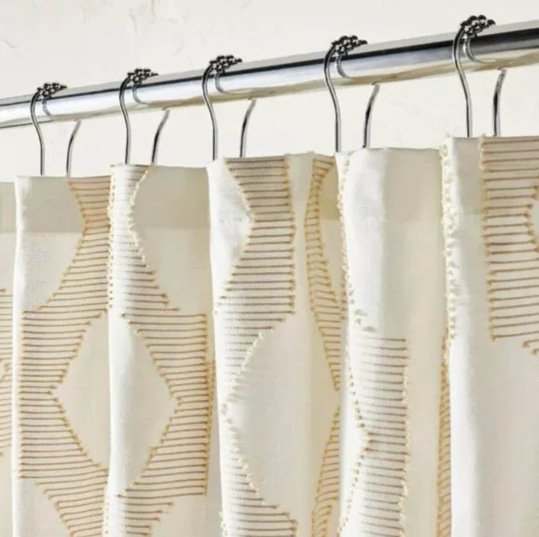 In The Name of Love Clipped Shower Curtain White Opalhouse designed by Jungalow - The Bargains BasementIn The Name of Love Clipped Shower Curtain White Opalhouse designed by Jungalow