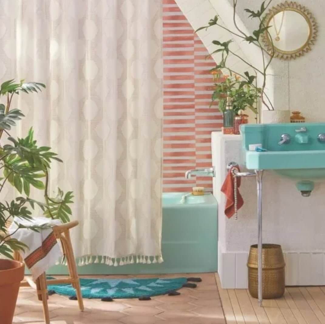 In The Name of Love Clipped Shower Curtain White Opalhouse designed by Jungalow - The Bargains BasementIn The Name of Love Clipped Shower Curtain White Opalhouse designed by Jungalow