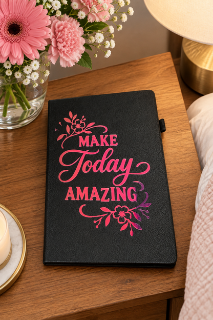Inspirational journal on bedside table