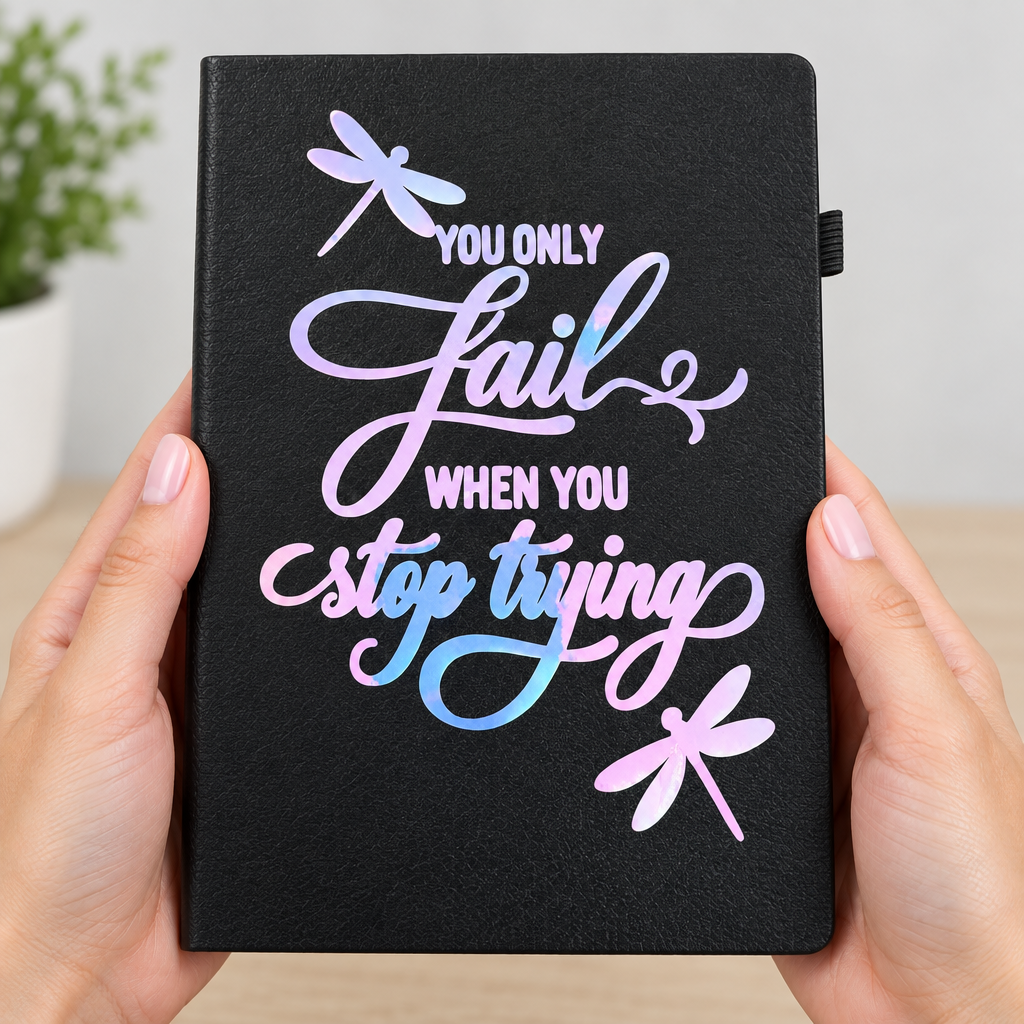 Journal held upright