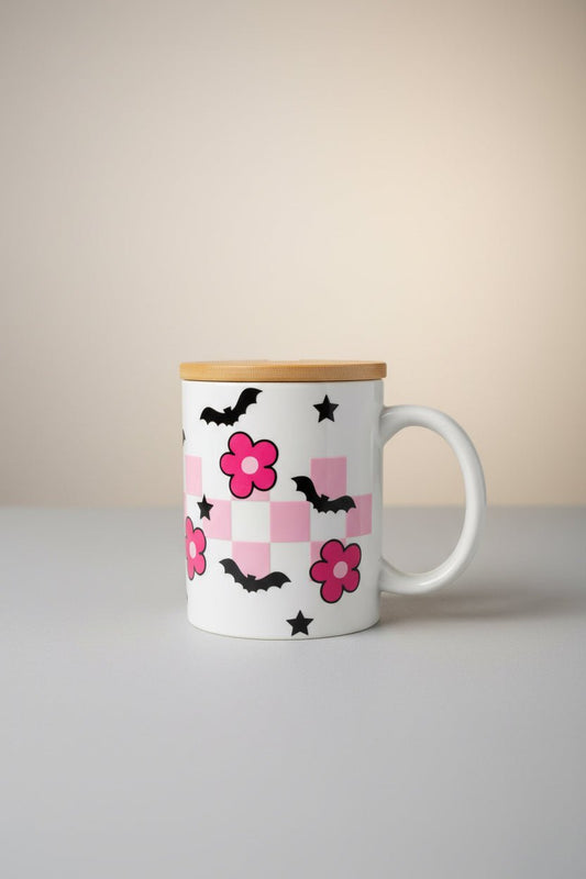 Let's Go Ghouls Halloween Ceramic Mug with Bamboo Lid & Gold Spoon - The Bargains BasementLet's Go Ghouls Halloween Ceramic Mug with Bamboo Lid & Gold Spoon