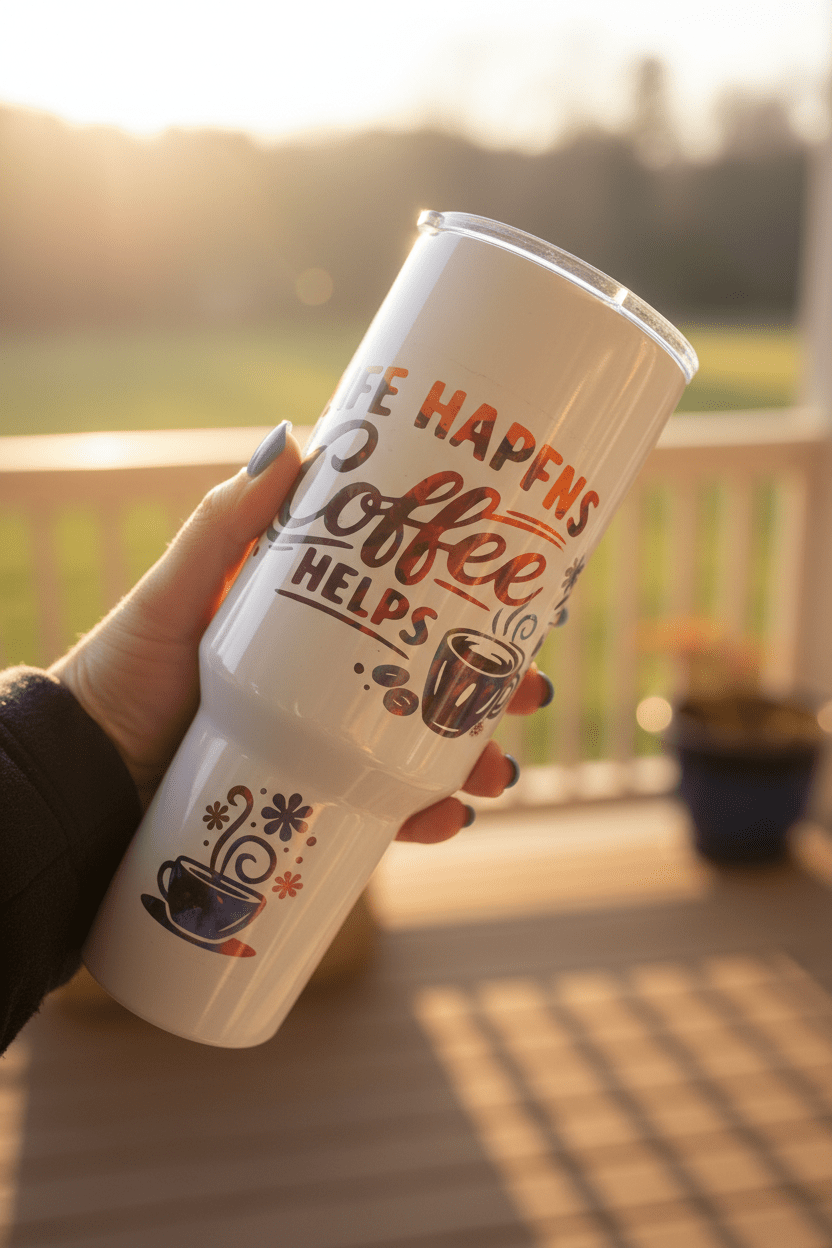 Life Happens Coffee Helps 40oz Tumbler- handmade - The Bargains BasementLife Happens Coffee Helps 40oz Tumbler- handmade