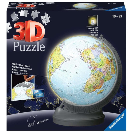 Light - Up Globe with Stand 548 Piece 3D Jigsaw Puzzle Ravensburger - The Bargains BasementLight - Up Globe with Stand 548 Piece 3D Jigsaw Puzzle Ravensburger