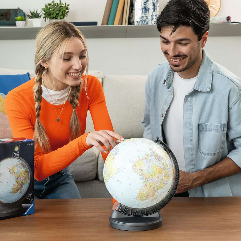 Light - Up Globe with Stand 548 Piece 3D Jigsaw Puzzle Ravensburger - The Bargains BasementLight - Up Globe with Stand 548 Piece 3D Jigsaw Puzzle Ravensburger