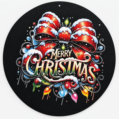 Merry Christmas Red Bow Round Sign – Festive Holiday Decor - The Bargains BasementMerry Christmas Red Bow Round Sign – Festive Holiday Decor