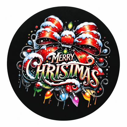 Merry Christmas Red Bow Round Sign – Festive Holiday Decor - The Bargains BasementMerry Christmas Red Bow Round Sign – Festive Holiday Decor