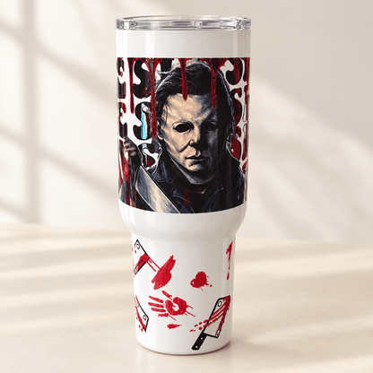 Michael Myers 40oz Horror Tumbler | Halloween Drinkware - The Bargains BasementMichael Myers 40oz Horror Tumbler | Halloween Drinkware