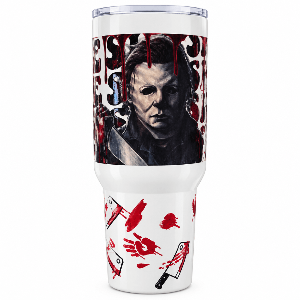 Michael Myers 40oz Horror Tumbler | Halloween Drinkware - The Bargains BasementMichael Myers 40oz Horror Tumbler | Halloween Drinkware