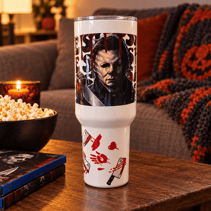 Michael Myers 40oz Horror Tumbler | Halloween Drinkware - The Bargains BasementMichael Myers 40oz Horror Tumbler | Halloween Drinkware