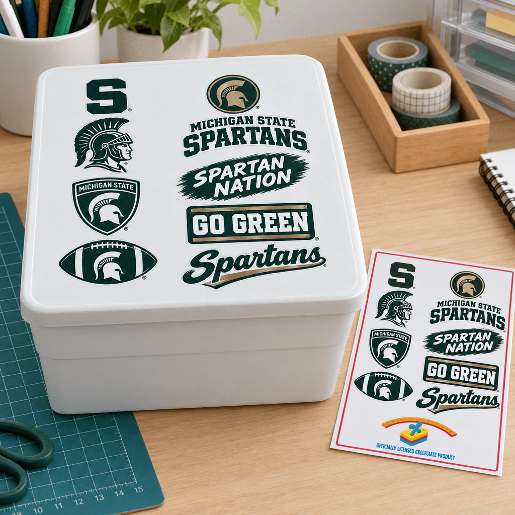 Michigan State Spartans Vinyl Sticker Sheet – 10 Stickers - The Bargains BasementMichigan State Spartans Vinyl Sticker Sheet – 10 Stickers