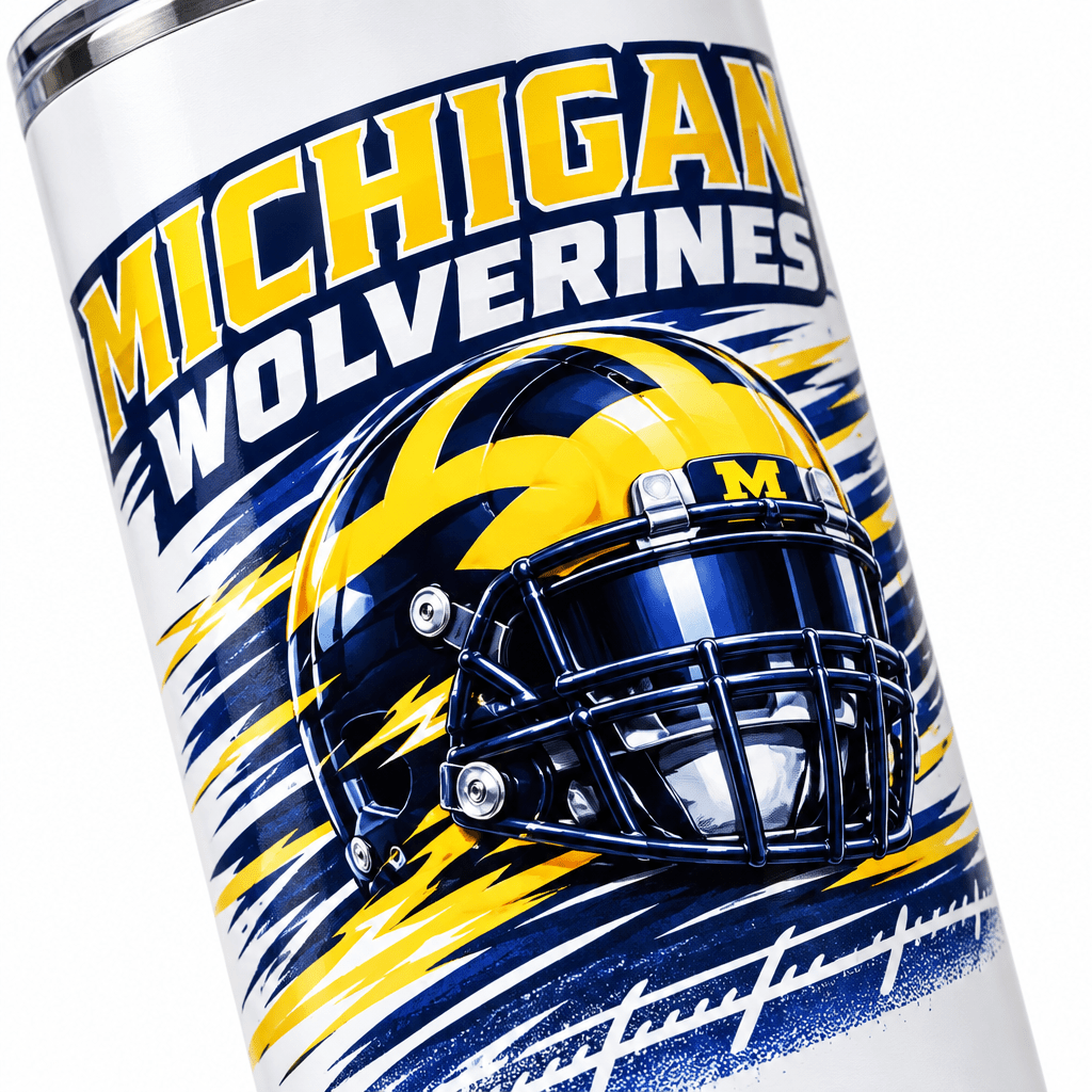 Michigan Wolverines 20oz Skinny Tumbler – Handmade Football Fan Drinkware - The Bargains BasementMichigan Wolverines 20oz Skinny Tumbler – Handmade Football Fan Drinkware