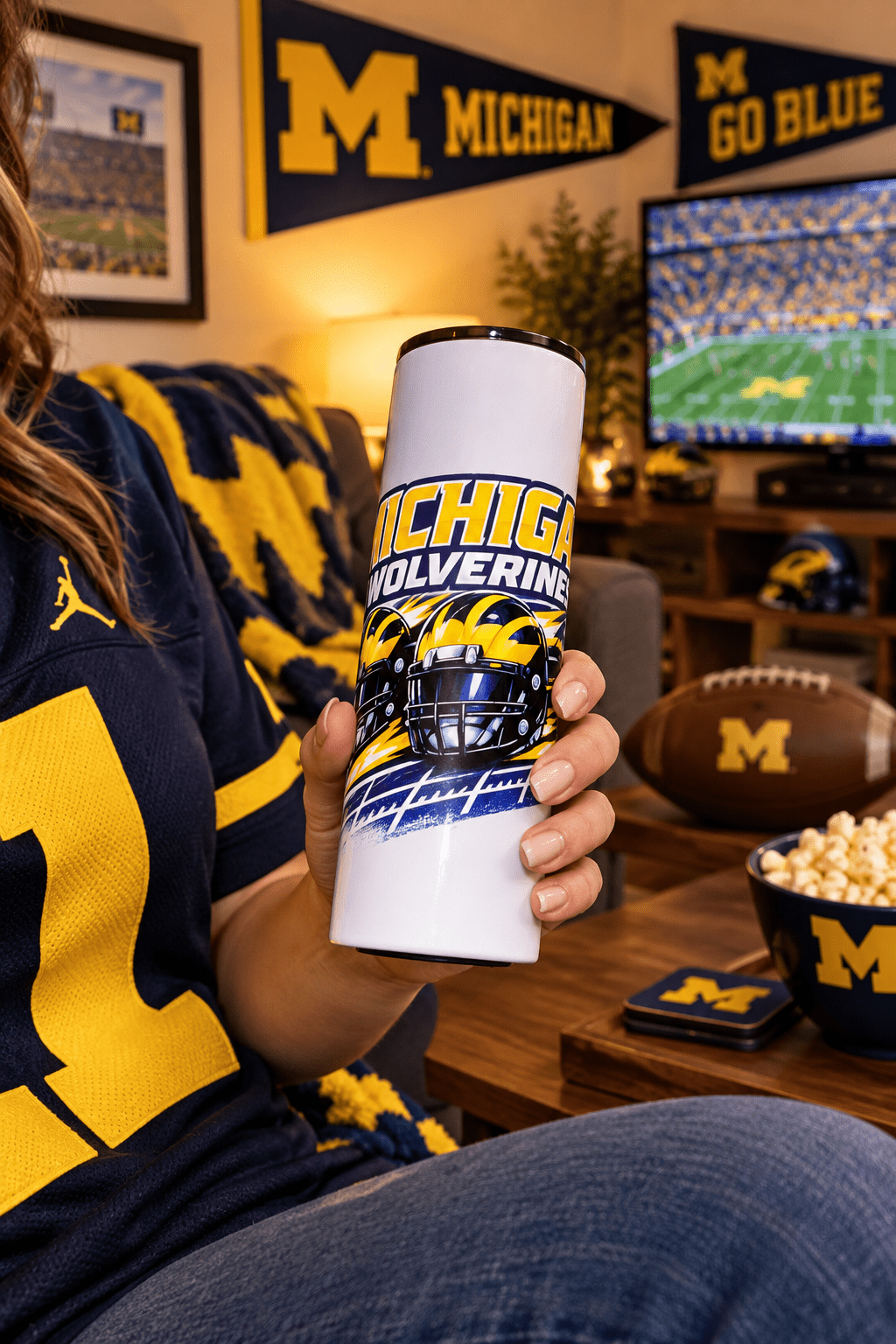 Michigan Wolverines 20oz Skinny Tumbler – Handmade Football Fan Drinkware - The Bargains BasementMichigan Wolverines 20oz Skinny Tumbler – Handmade Football Fan Drinkware
