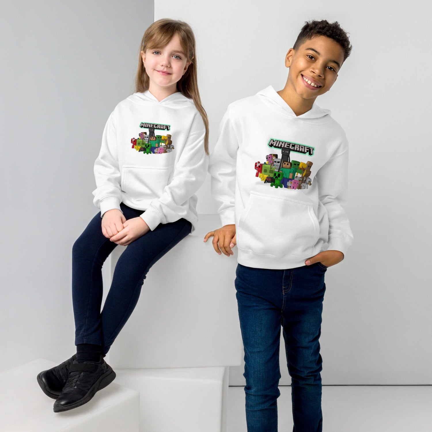 Minecraft Heroes Design Kids Fleece Hoodie - The Bargains BasementMinecraft Heroes Design Kids Fleece Hoodie