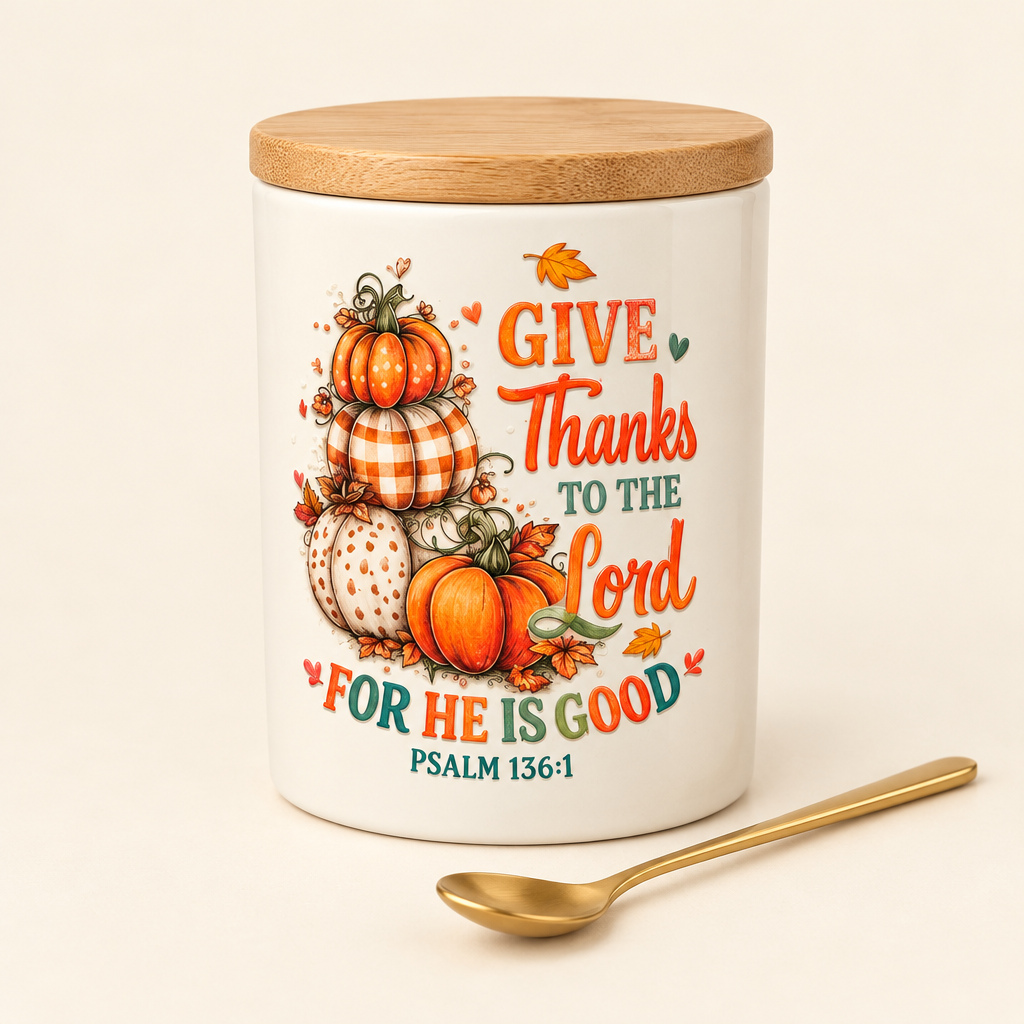 Mug with bamboo lid and gold stirring spoon