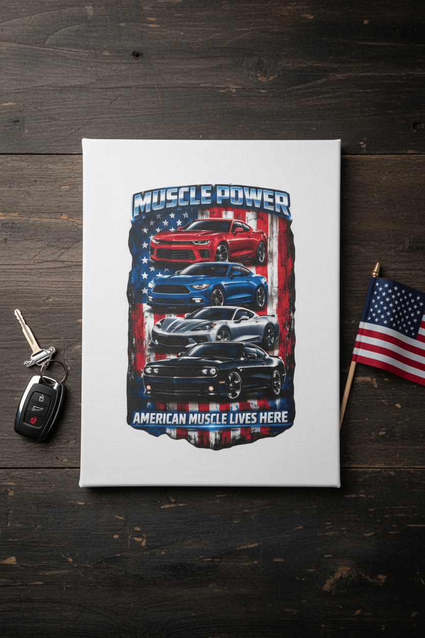 Muscle Power American Muscle Cars 8x10 handmade - The Bargains BasementMuscle Power American Muscle Cars 8x10 handmade