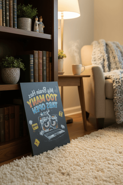 My Brain Has Too Many Tabs Open – Funny Flat Canvas Print - The Bargains BasementMy Brain Has Too Many Tabs Open – Funny Flat Canvas Print