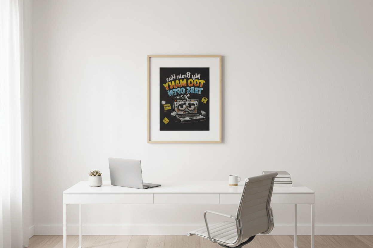 My Brain Has Too Many Tabs Open – Funny Flat Canvas Print - The Bargains BasementMy Brain Has Too Many Tabs Open – Funny Flat Canvas Print
