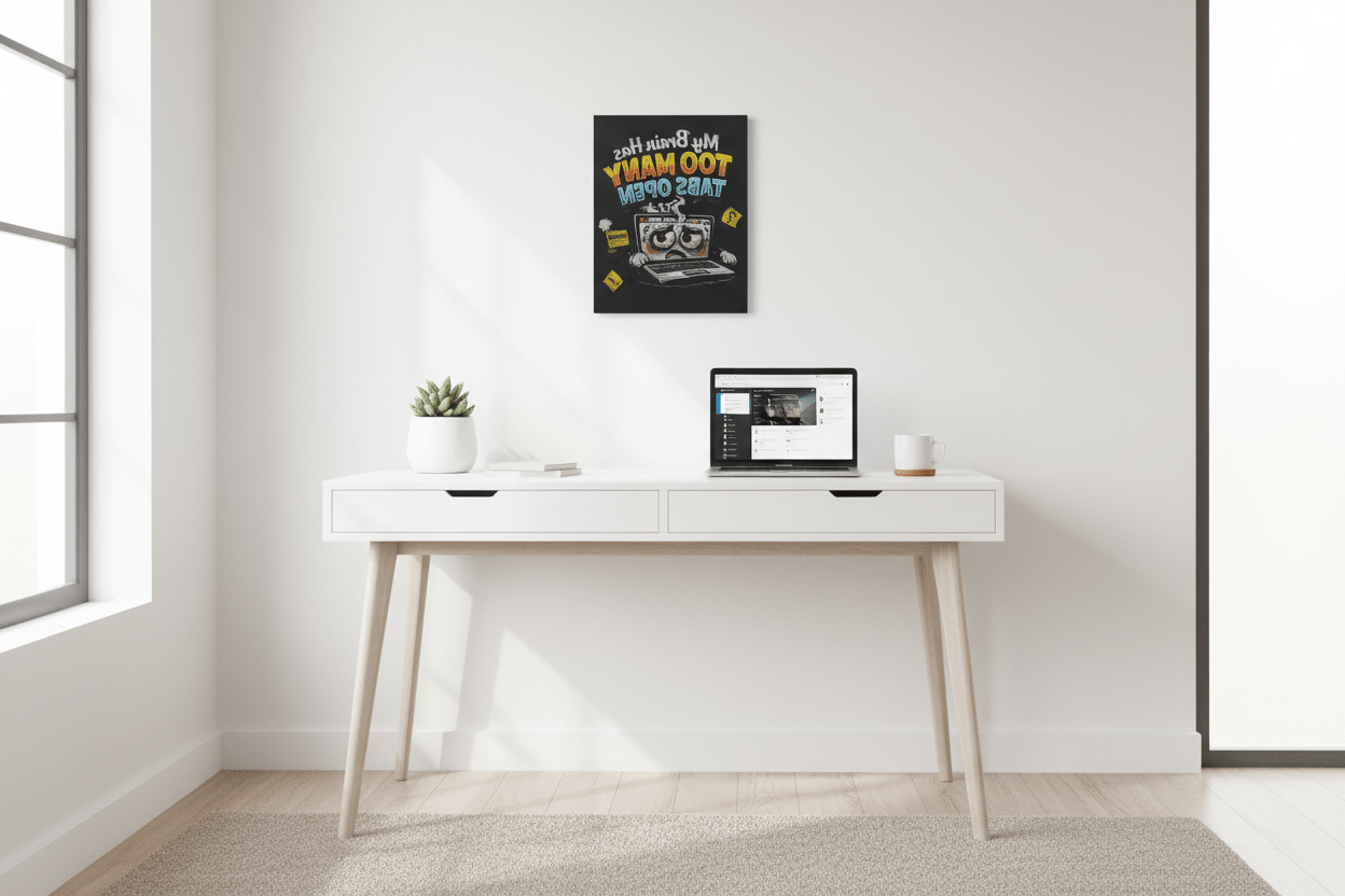 My Brain Has Too Many Tabs Open – Funny Flat Canvas Print - The Bargains BasementMy Brain Has Too Many Tabs Open – Funny Flat Canvas Print