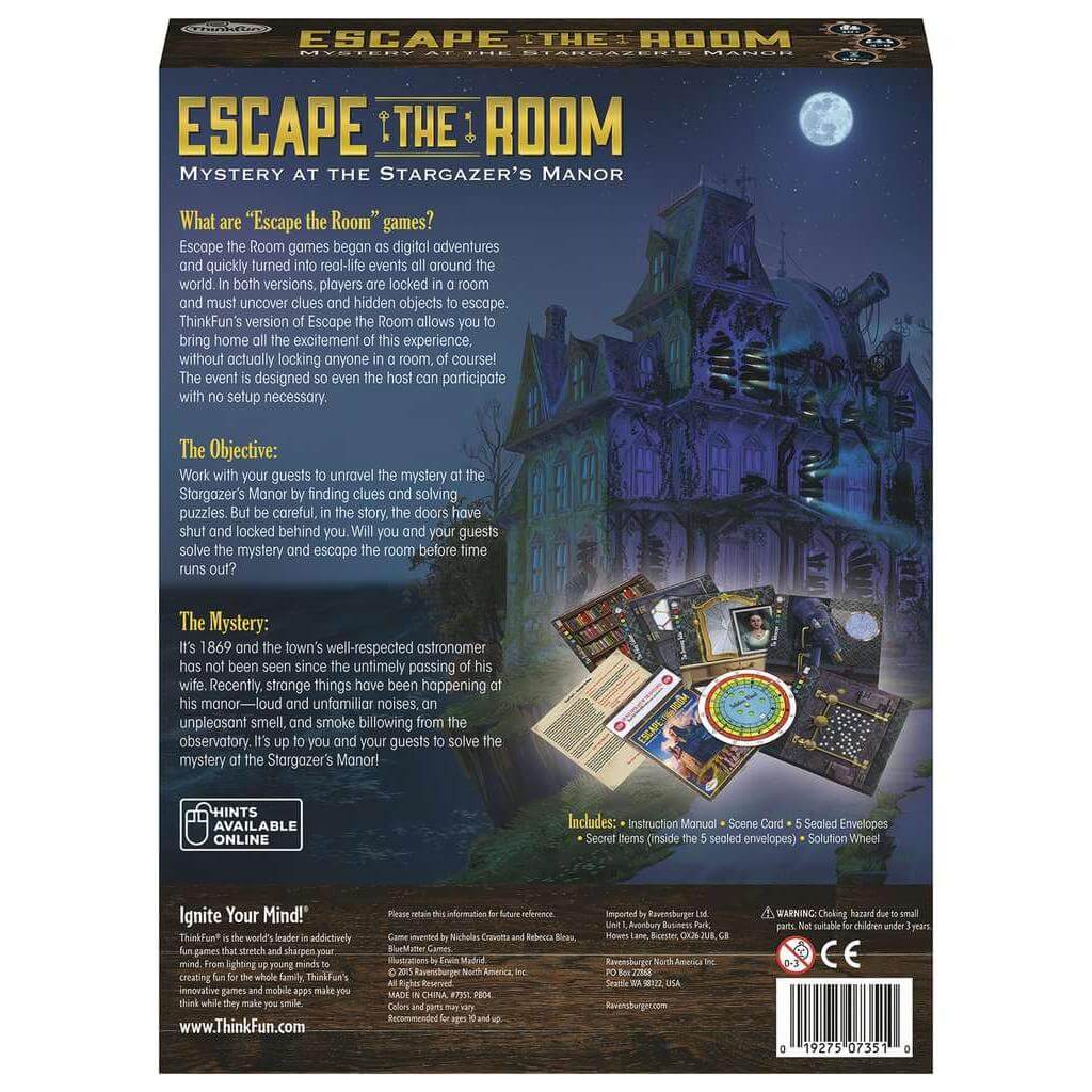 Mystery at the Stargazer's Manor - Escape the Room Game - Ravensburger - The Bargains BasementMystery at the Stargazer's Manor - Escape the Room Game - Ravensburger