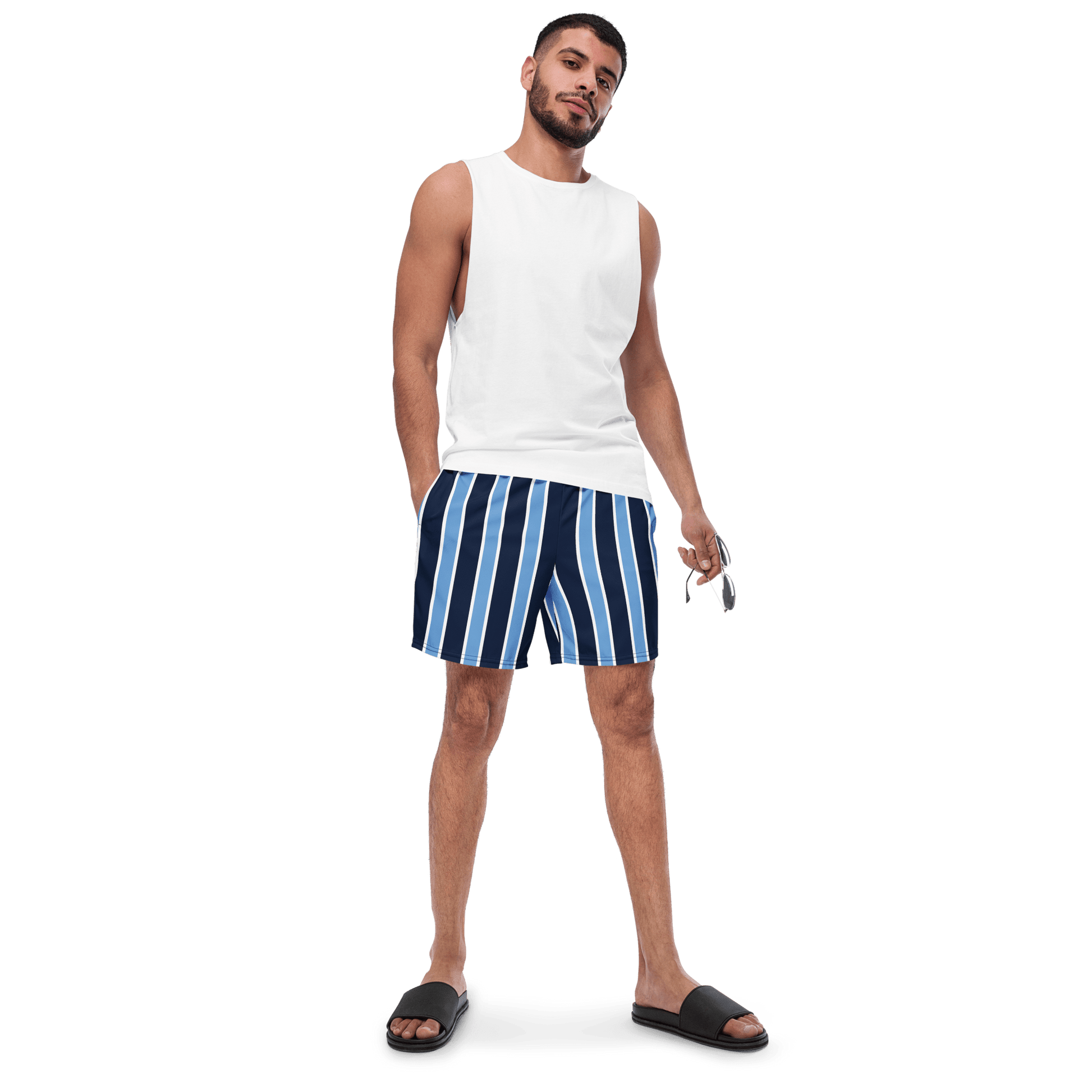 Navy & baby blue stripped Swim Trunks - The Bargains BasementNavy & baby blue stripped Swim Trunks