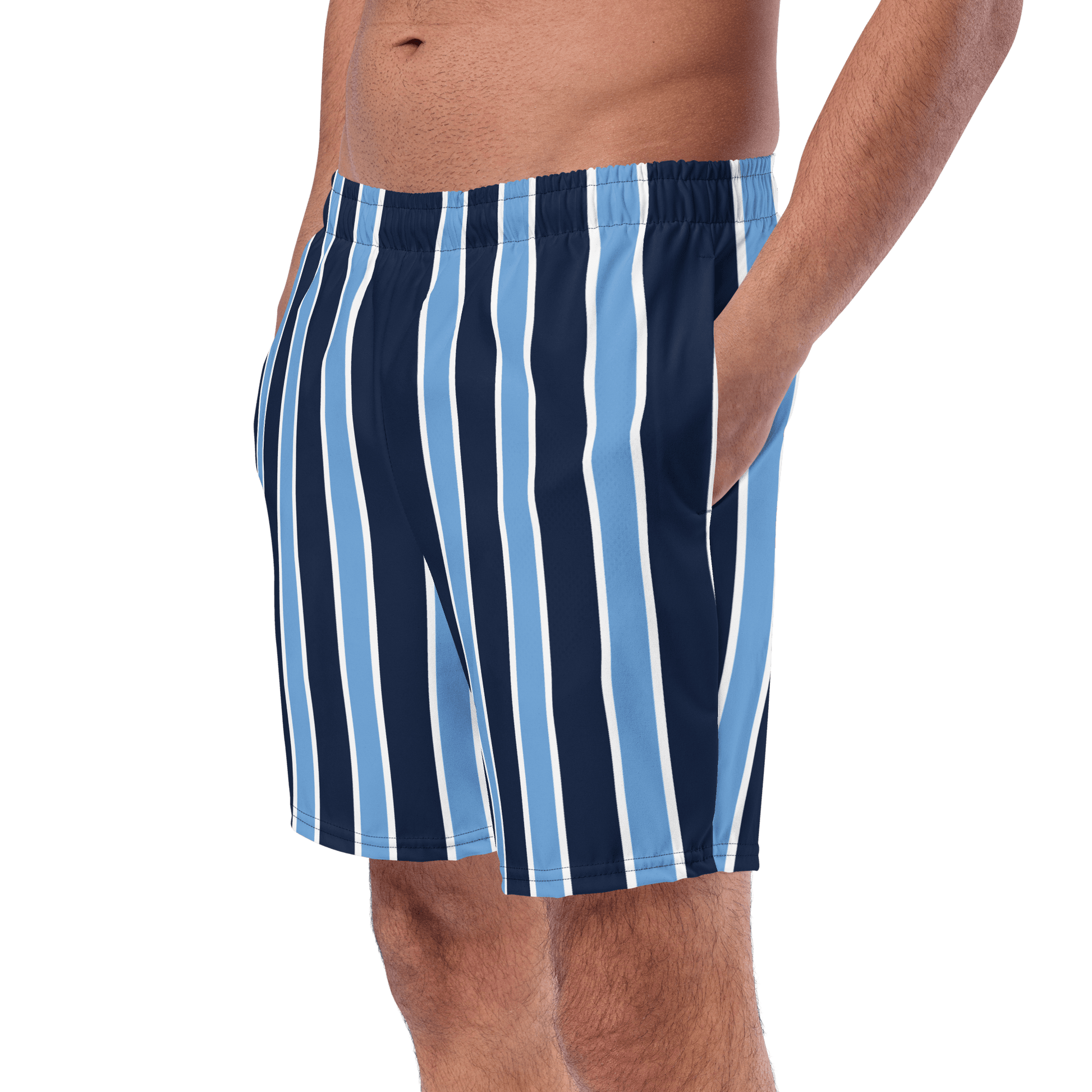 Navy & baby blue stripped Swim Trunks - The Bargains BasementNavy & baby blue stripped Swim Trunks