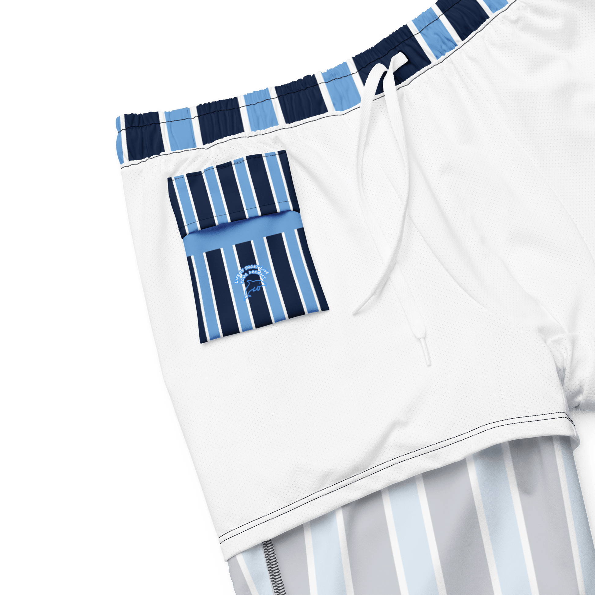 Navy & baby blue stripped Swim Trunks - The Bargains BasementNavy & baby blue stripped Swim Trunks