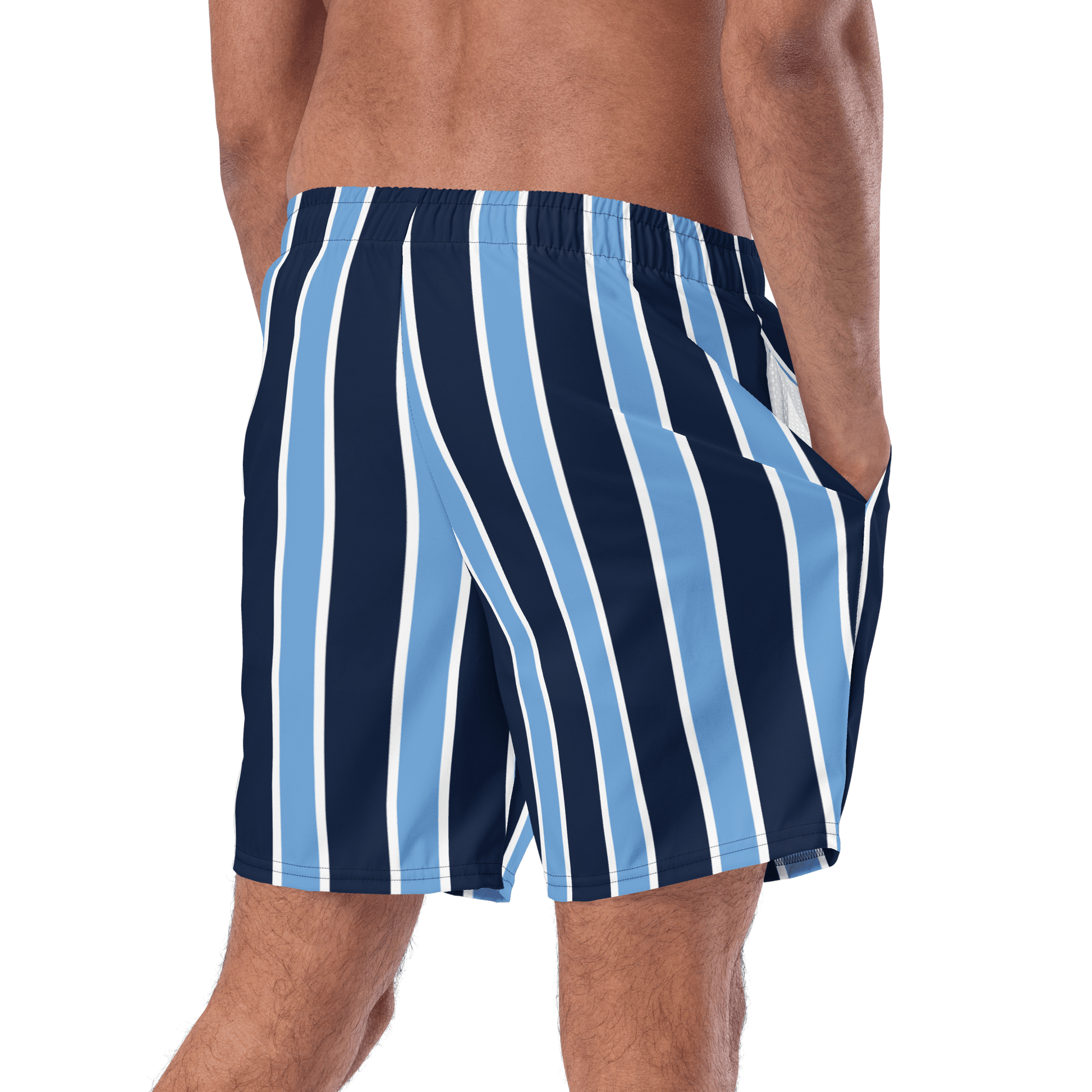Navy & baby blue stripped Swim Trunks - The Bargains BasementNavy & baby blue stripped Swim Trunks