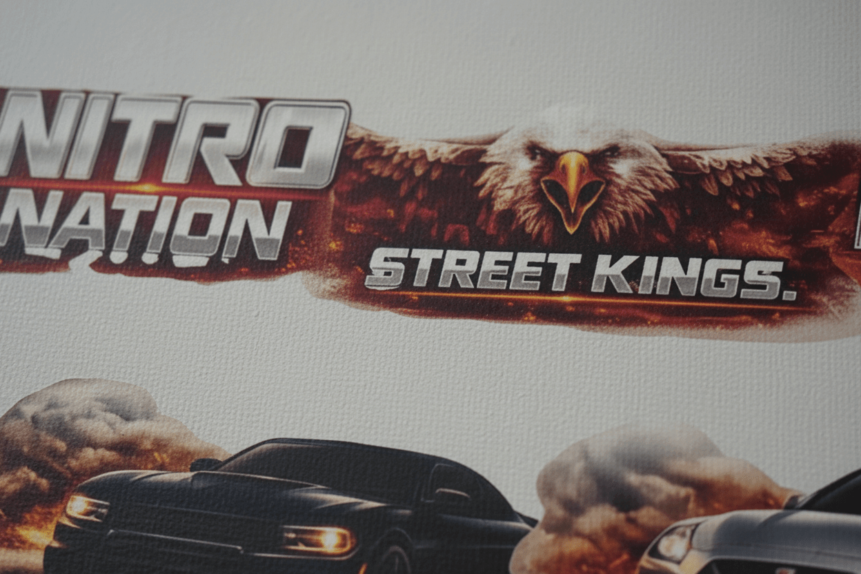 Nitro Nation Street Kings Lineup – Handmade 10x30x1 Canvas Sign - The Bargains BasementNitro Nation Street Kings Lineup – Handmade 10x30x1 Canvas Sign