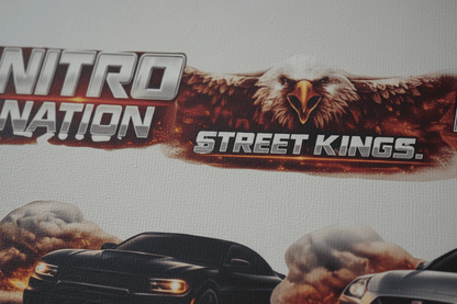 Nitro Nation Street Kings Lineup – Handmade 10x30x1 Canvas Sign - The Bargains BasementNitro Nation Street Kings Lineup – Handmade 10x30x1 Canvas Sign