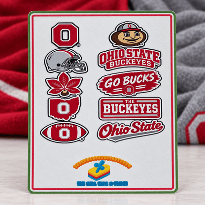 Ohio State Buckeyes Handmade Vinyl Sticker Sheet – 10 Designs - The Bargains BasementOhio State Buckeyes Handmade Vinyl Sticker Sheet – 10 Designs