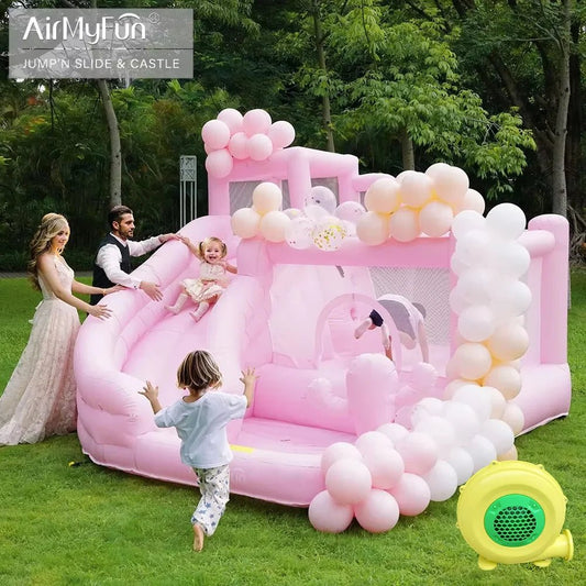 Pink Inflatable Bounce House – Pastel Kids Jumping Castle for Parties & Weddings - The Bargains BasementPink Inflatable Bounce House – Pastel Kids Jumping Castle for Parties & Weddings