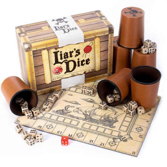 Pirate - Themed Liar's Dice Game - Classic Bluffing Fun - The Bargains BasementPirate - Themed Liar's Dice Game - Classic Bluffing Fun