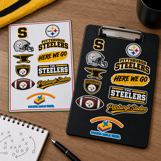 Pittsburgh Steelers Vinyl Sticker Sheet – 10 Designs - The Bargains BasementPittsburgh Steelers Vinyl Sticker Sheet – 10 Designs