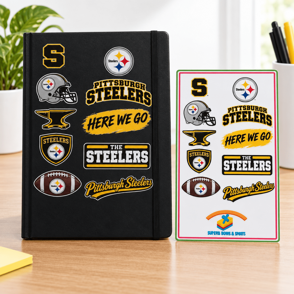 Pittsburgh Steelers Vinyl Sticker Sheet – 10 Designs - The Bargains BasementPittsburgh Steelers Vinyl Sticker Sheet – 10 Designs