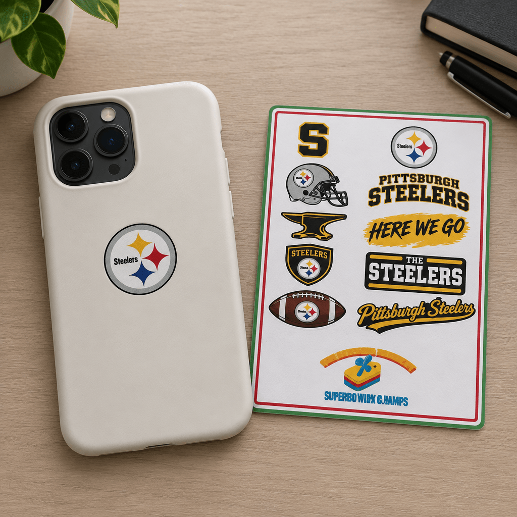 Pittsburgh Steelers Vinyl Sticker Sheet – 10 Designs - The Bargains BasementPittsburgh Steelers Vinyl Sticker Sheet – 10 Designs