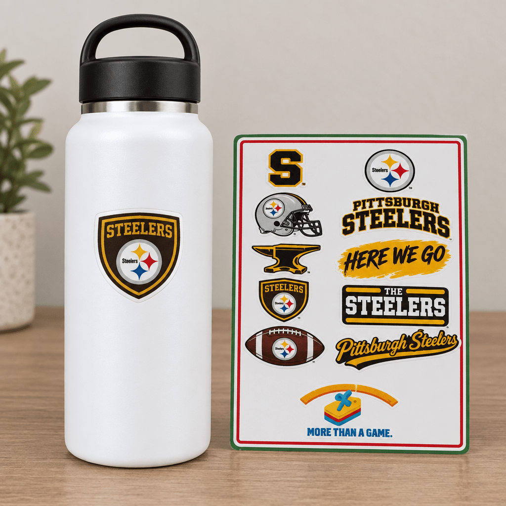 Pittsburgh Steelers Vinyl Sticker Sheet – 10 Designs - The Bargains BasementPittsburgh Steelers Vinyl Sticker Sheet – 10 Designs