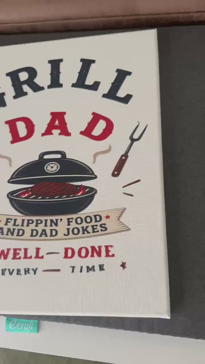 Grill Dad Sign | Flippin' Food Dad Jokes Decor | BBQ Master Gift