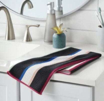 Room Essentials Waffle Bold Striped Hand Towel Multicolor 16”x26” - New Home The Bargains Basement