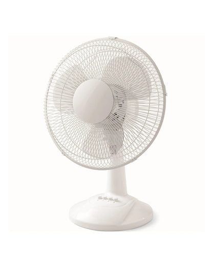 Mainstays 12" 3-Speed Oscillating Table Fan, FT30-8MBW, New, White