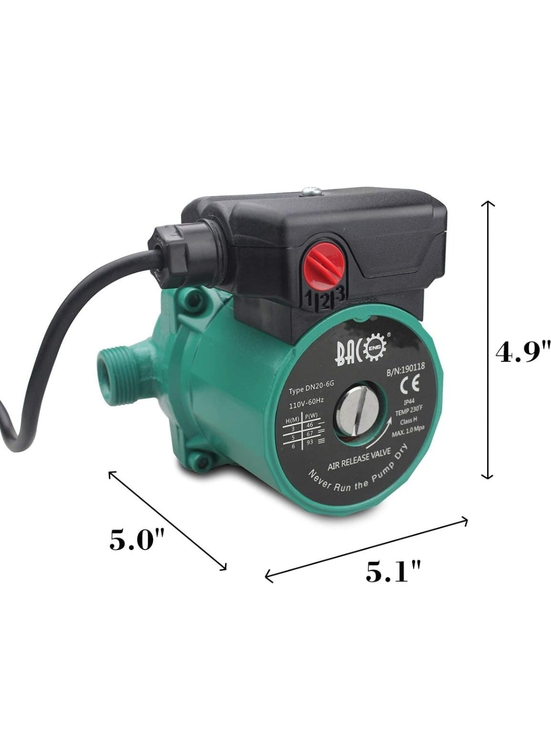 NPT 3/4" Hot Water Circulation Pump 105W Domestic Recirculating Pump