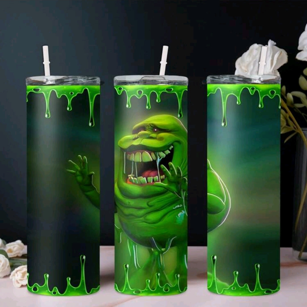 Halloween Green Slime Ghost Skinny Tumbler Stainless Steel Insulated...