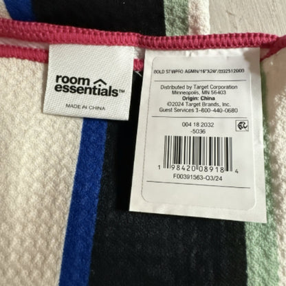 Room Essentials Waffle Bold Striped Hand Towel Multicolor 16”x26” - New Home The Bargains Basement