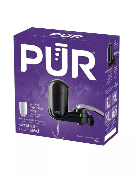 PUR® black Basic Faucet-Mount Water Filtration System BOX IS MESSED UP