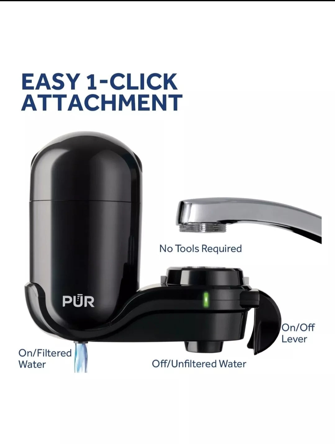 PUR® black Basic Faucet-Mount Water Filtration System BOX IS MESSED UP