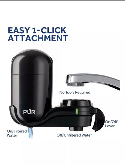 PUR® black Basic Faucet-Mount Water Filtration System BOX IS MESSED UP